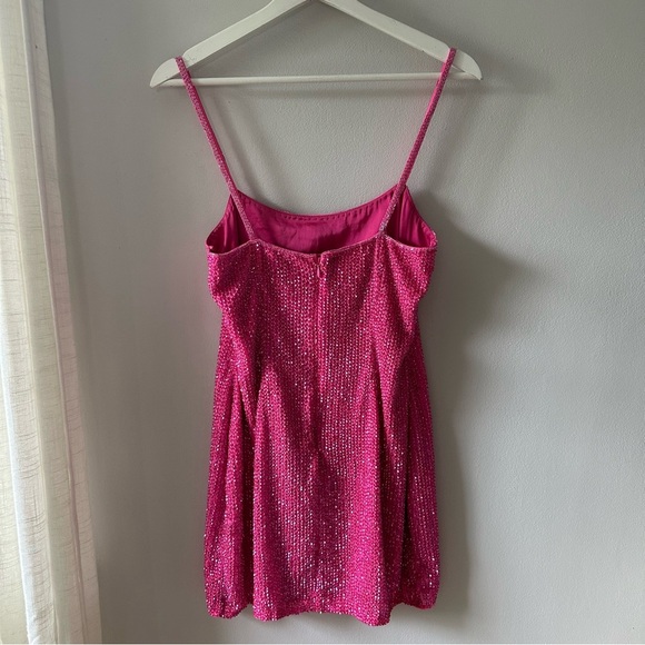 h:ours Juniper Mini Dress in Hot Pink - Picture 8 of 12